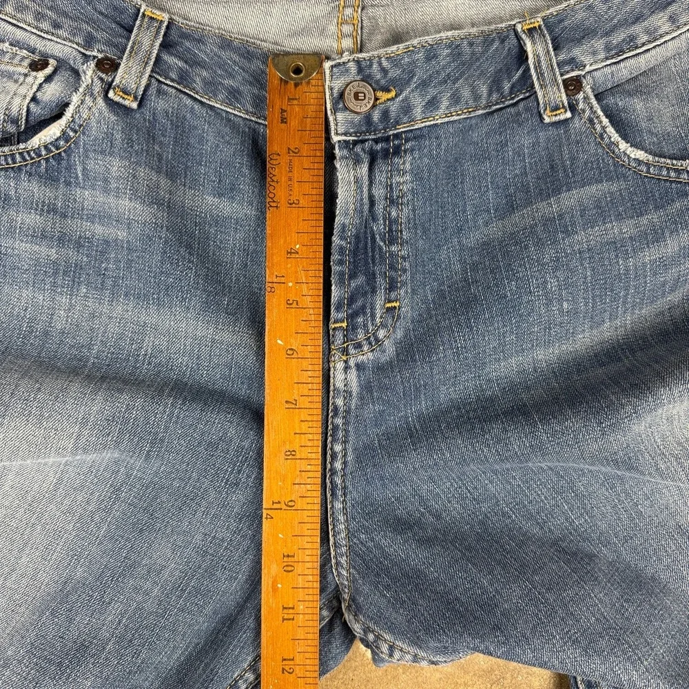 BKE Easy Street Bootcut Jeans Mens 34x33.5‎ Blue Faded Distressed Denim Buckle